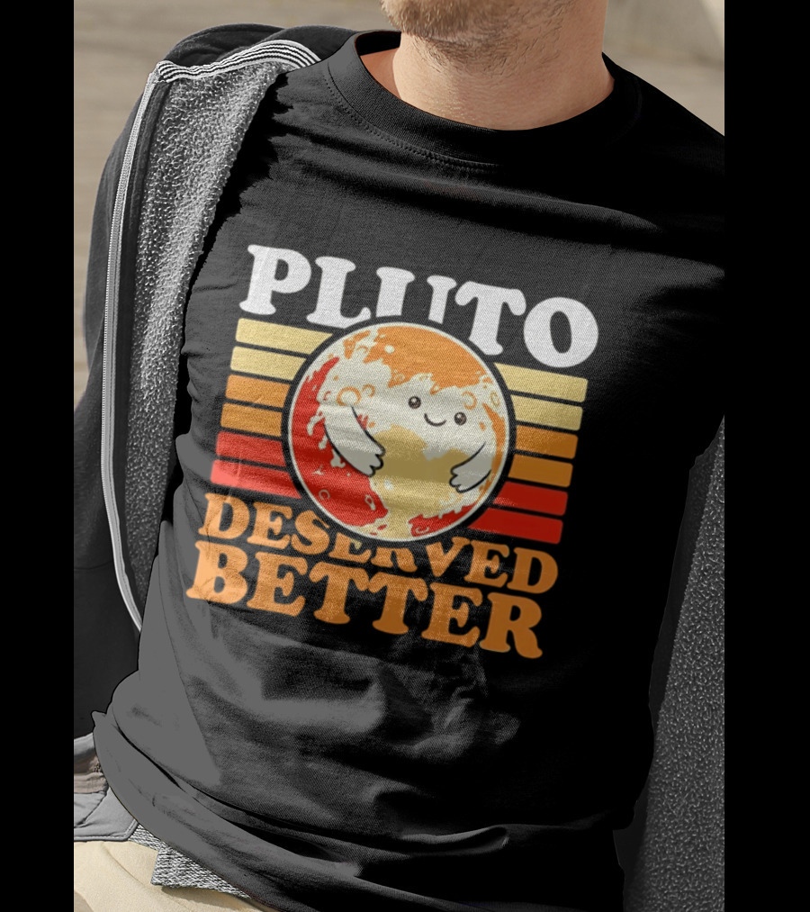 Pluto Deserved Better Cute Cartoon Planet Space Science Astronomy Universe T-Shirt