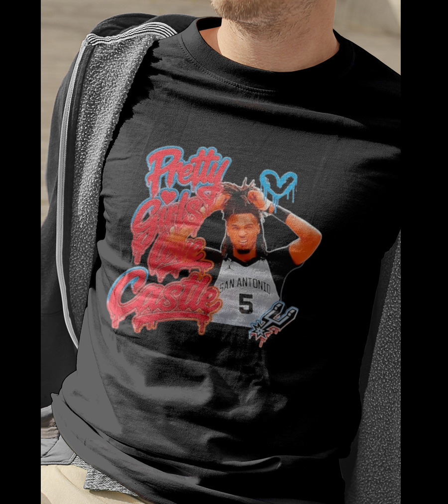 Pretty Girls Love Castle San Antonio Number 5 Spurs T-Shirt