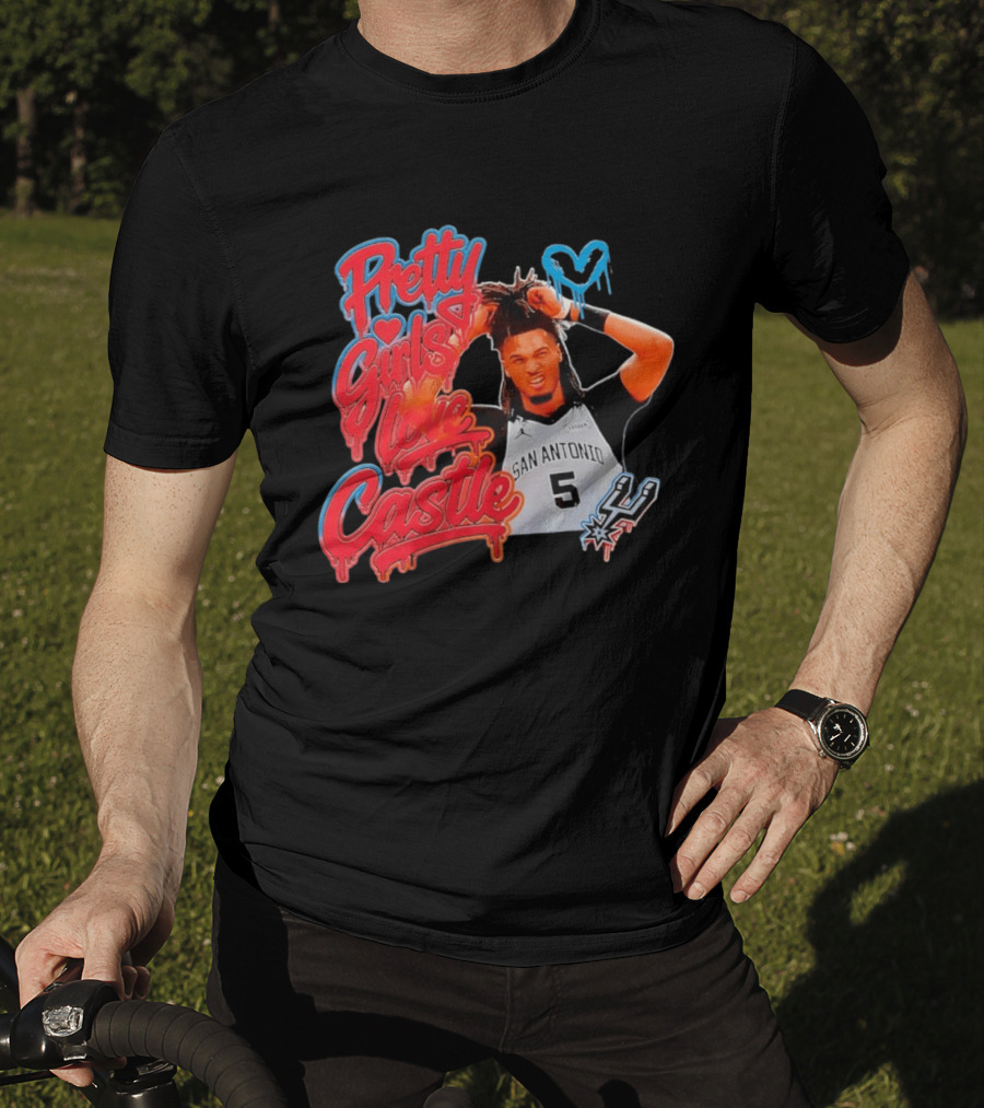 Pretty Girls Love Castle San Antonio Number 5 Spurs T-Shirt