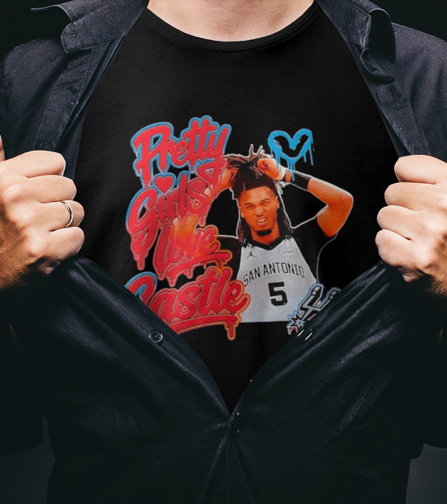 Pretty Girls Love Castle San Antonio Number 5 Spurs T-Shirt