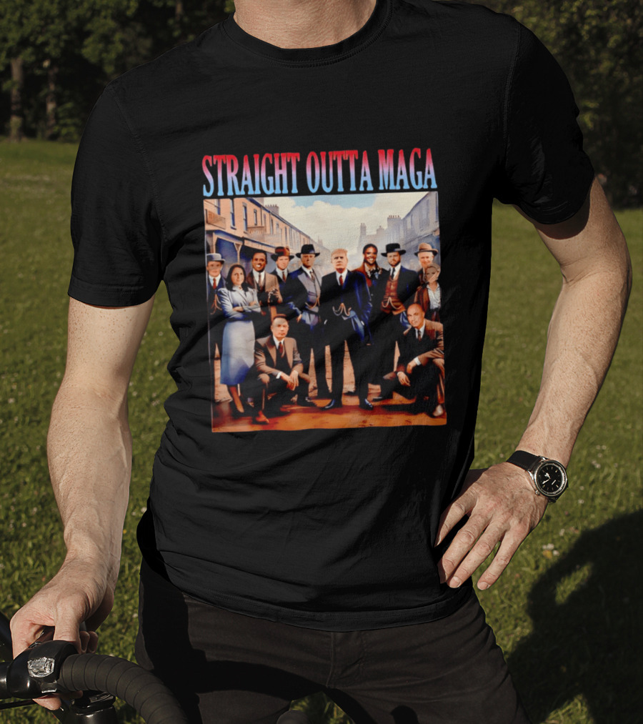 Straight Outta MAGA Donald Trump Elon Musk Tucker Carlson Vivek Ramaswamy Peaky Blinders T-Shirt