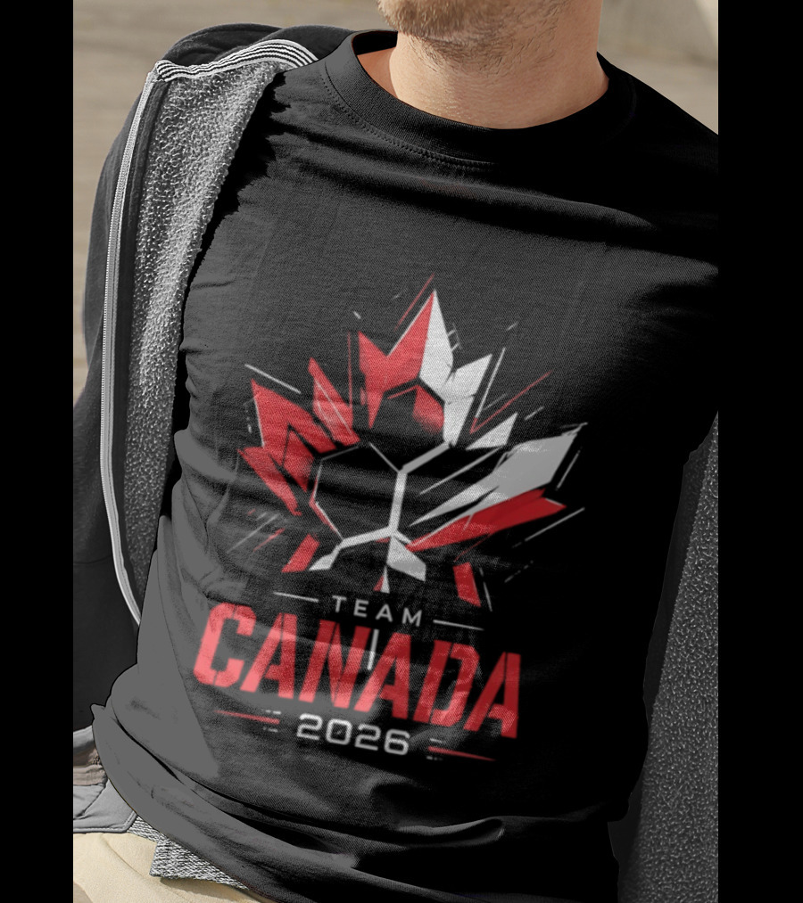 Team Canada 2026 Maple Leaf Geometric Sport Team Canada 2026 T-Shirt