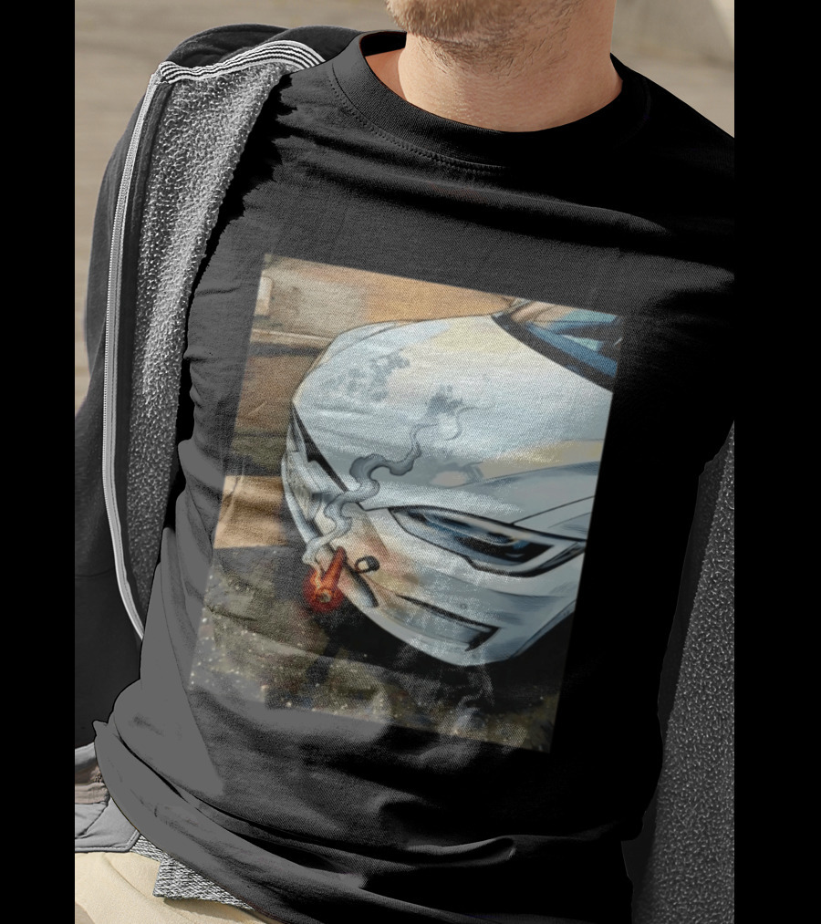 Tesla Car Smoking Light It Up T-Shirt