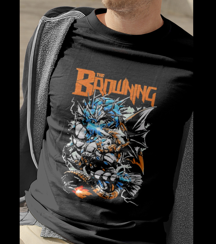 The Browning Cybernetic Dragon Sci Fi Fantasy Heavy Metal Battle T-Shirt