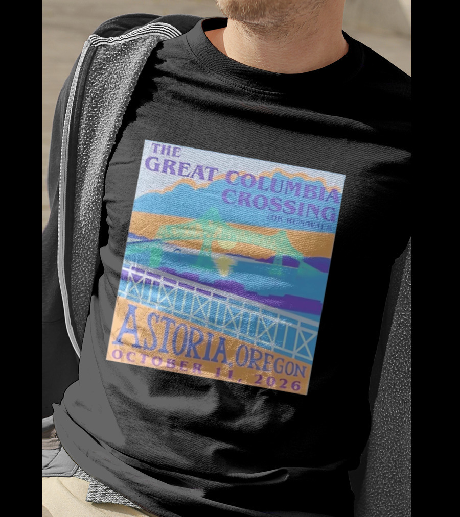 The Great Columbia Crossing 10K Run Walk Astoria Oregon October 11 2026 T-Shirt