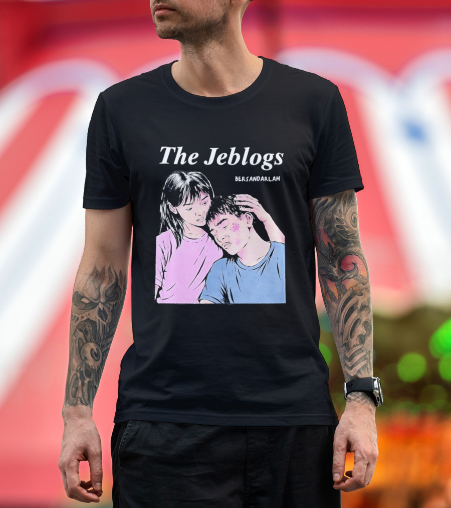 The Jeblogs Bersandarlah Pastel Art Style Tender Moment T-Shirt