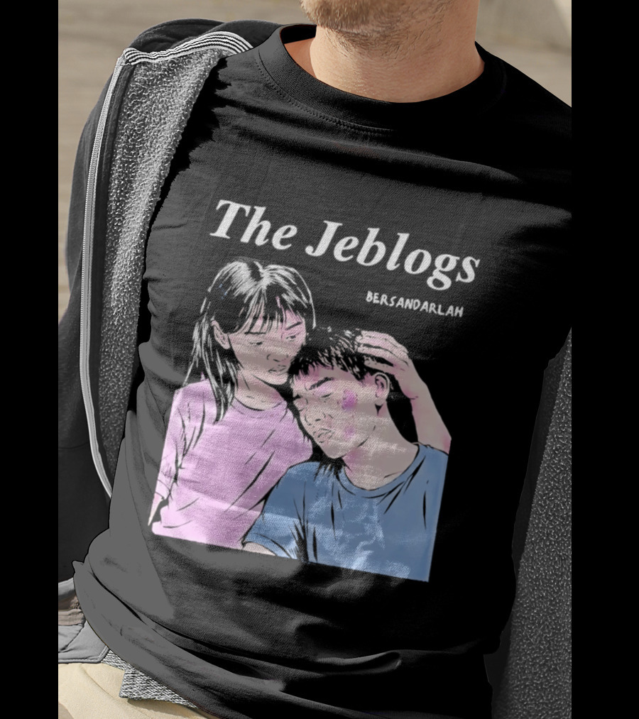 The Jeblogs Bersandarlah Pastel Art Style Tender Moment T-Shirt