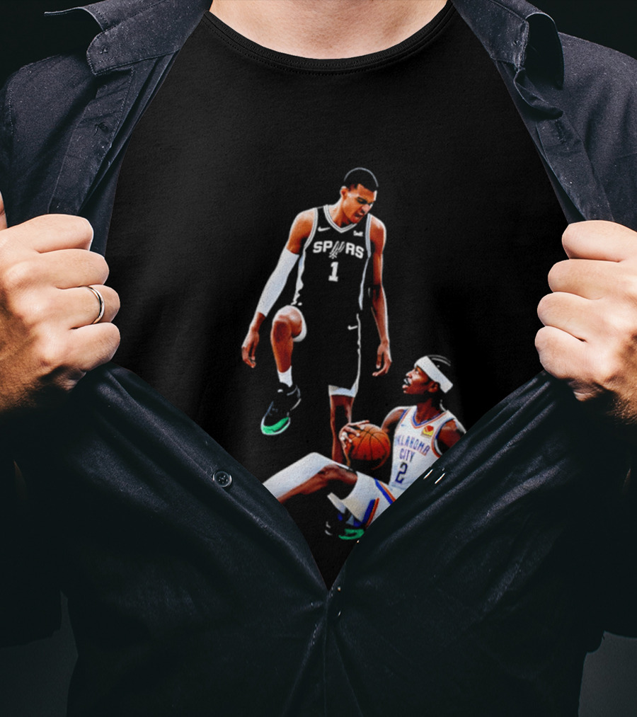Victor Wembanyama Spurs Number 1 Vs Oklahoma City Number 2 Basketball Matchup T-Shirt