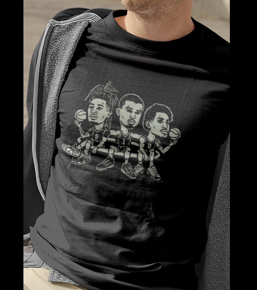 Victor Wembanyama Stephon Castle Dylan Harper San Antonio Spurs Basketball Caricature T-Shirt