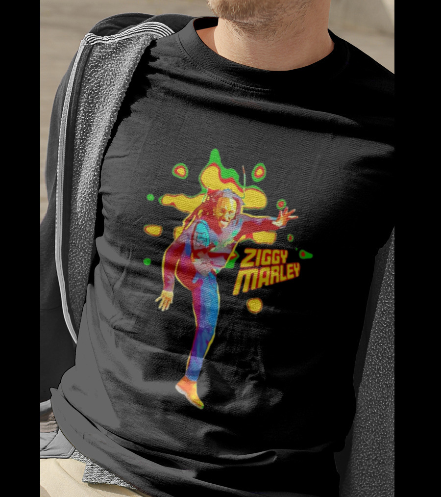 Ziggy Marley Vibrant Reggae Music Legend Performance T-Shirt