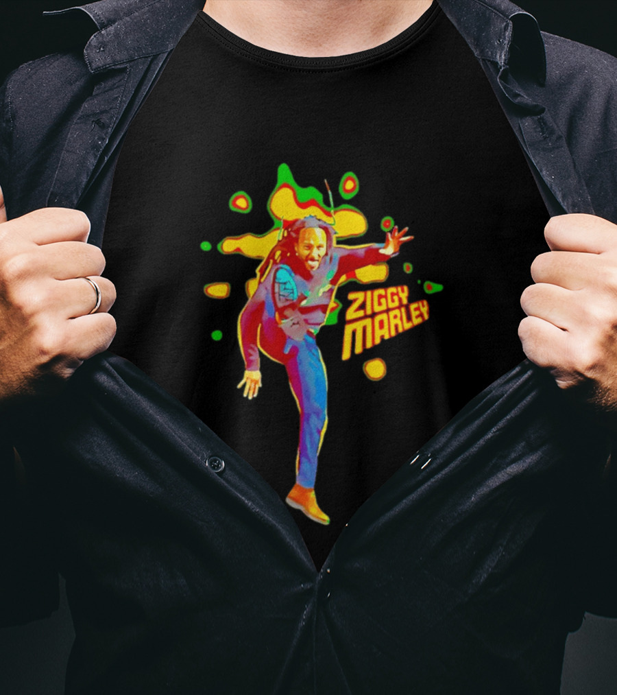 Ziggy Marley Vibrant Reggae Music Legend Performance T-Shirt