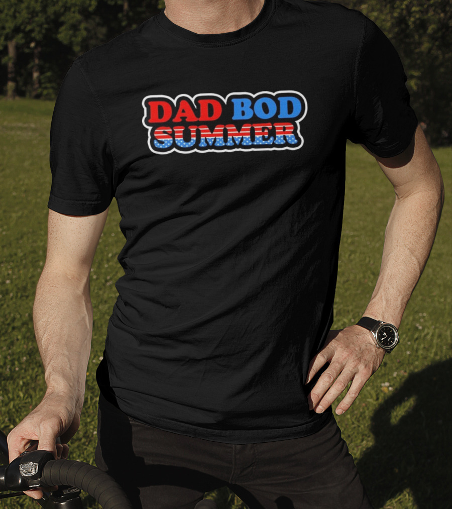 Dad Bod Summer Patriotic American Flag Independence Day T-Shirt