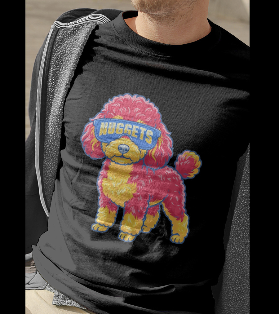Denver Nuggets Teacup Poodle Wearing Oversized Glasses T-Shirt