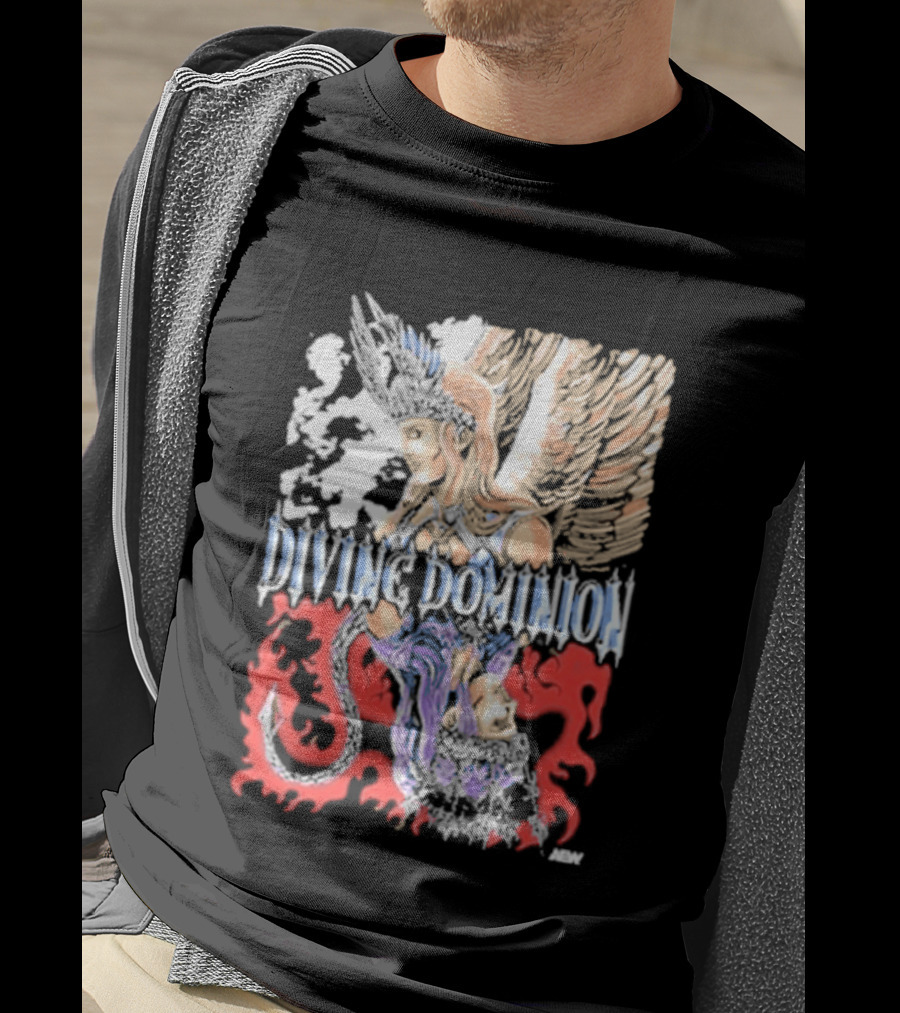 Divine Dominion Angel And Dragon Clash Heaven And Hell T-Shirt
