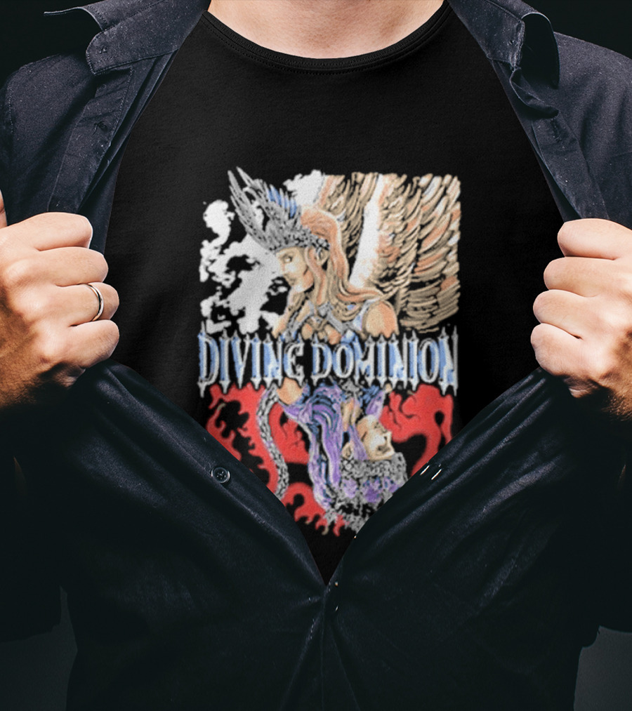 Divine Dominion Angel And Dragon Clash Heaven And Hell T-Shirt