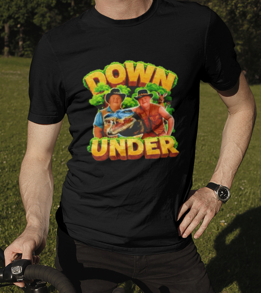 Down Under Crocodile Hunter Adventure With Outback Characters T-Shirt