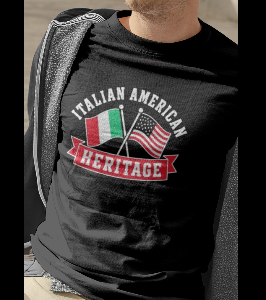 Italian American Heritage Flags United: Celebrating Cultural Pride T-Shirt