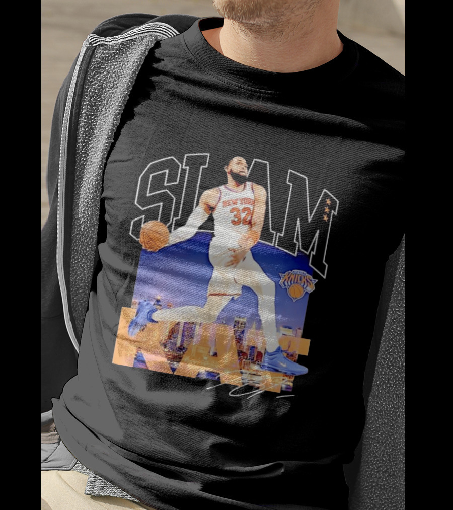 Karl Anthony Towns New York Knicks Slam Kat NBA Basketball 32 Jersey T-Shirt