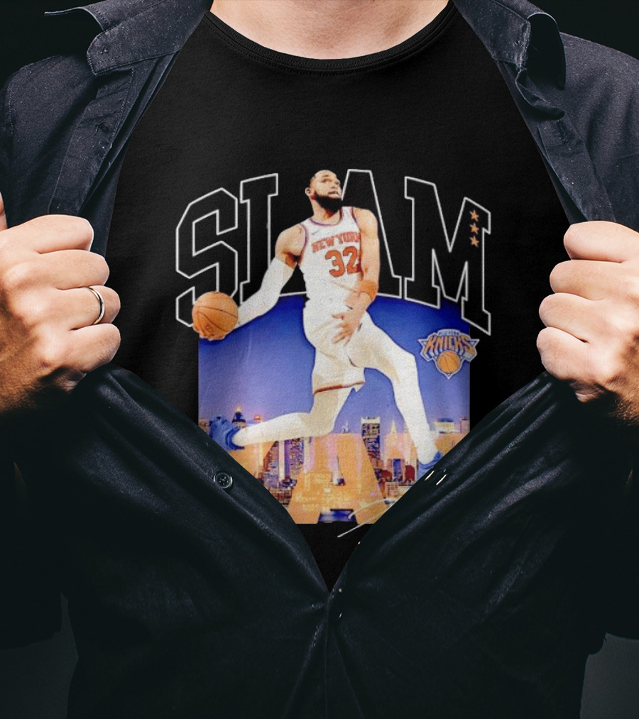 Karl Anthony Towns New York Knicks Slam Kat NBA Basketball 32 Jersey T-Shirt