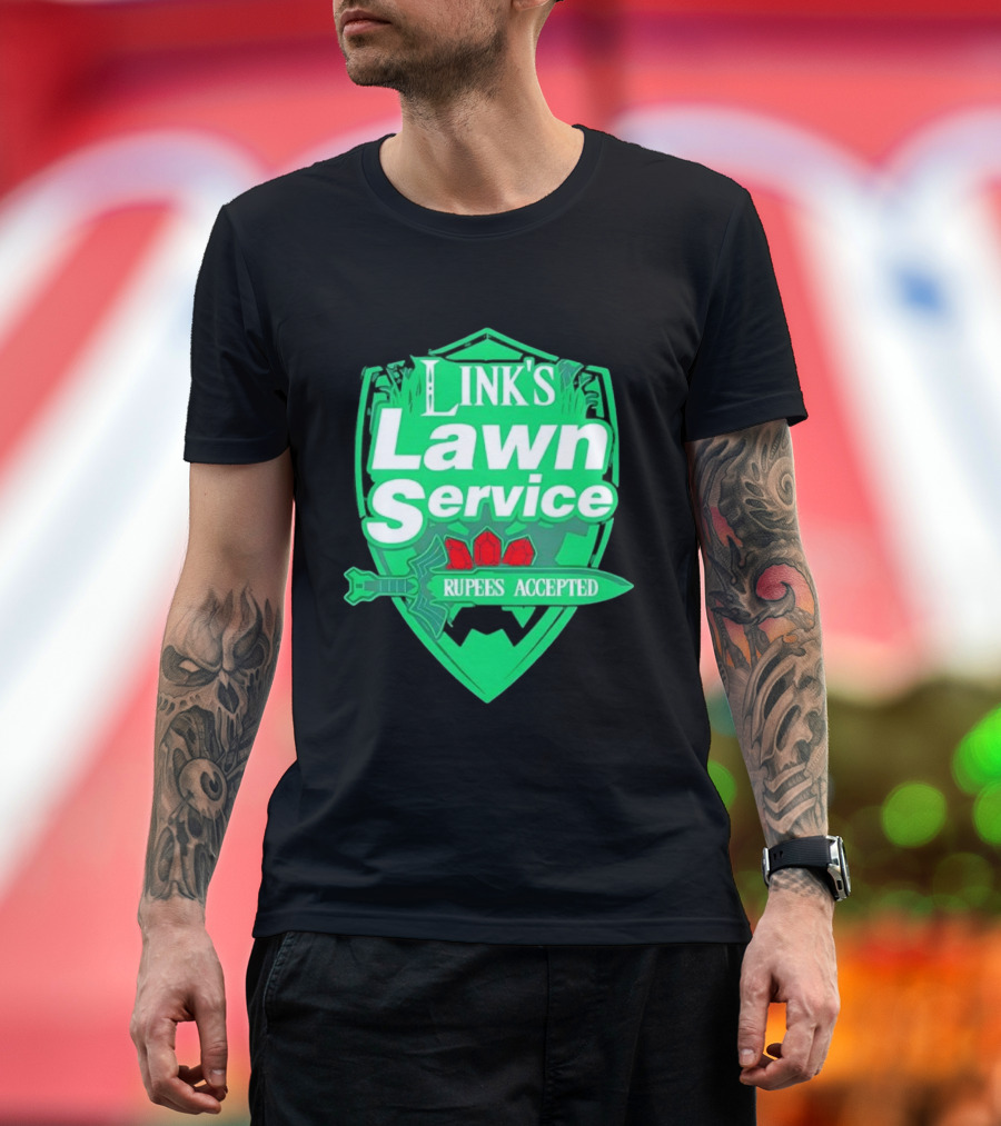 Link's Lawn Service Rupees Accepted The Legend Of Zelda Master Sword T-Shirt