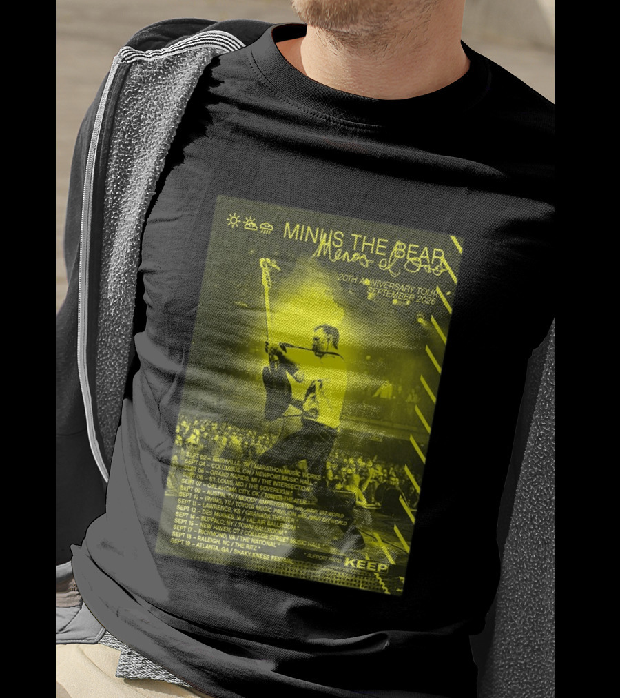 Minus The Bear Menos El Oso 20th Anniversary Tour September 2026 With Jimmy Eat World And Keep T-Shirt