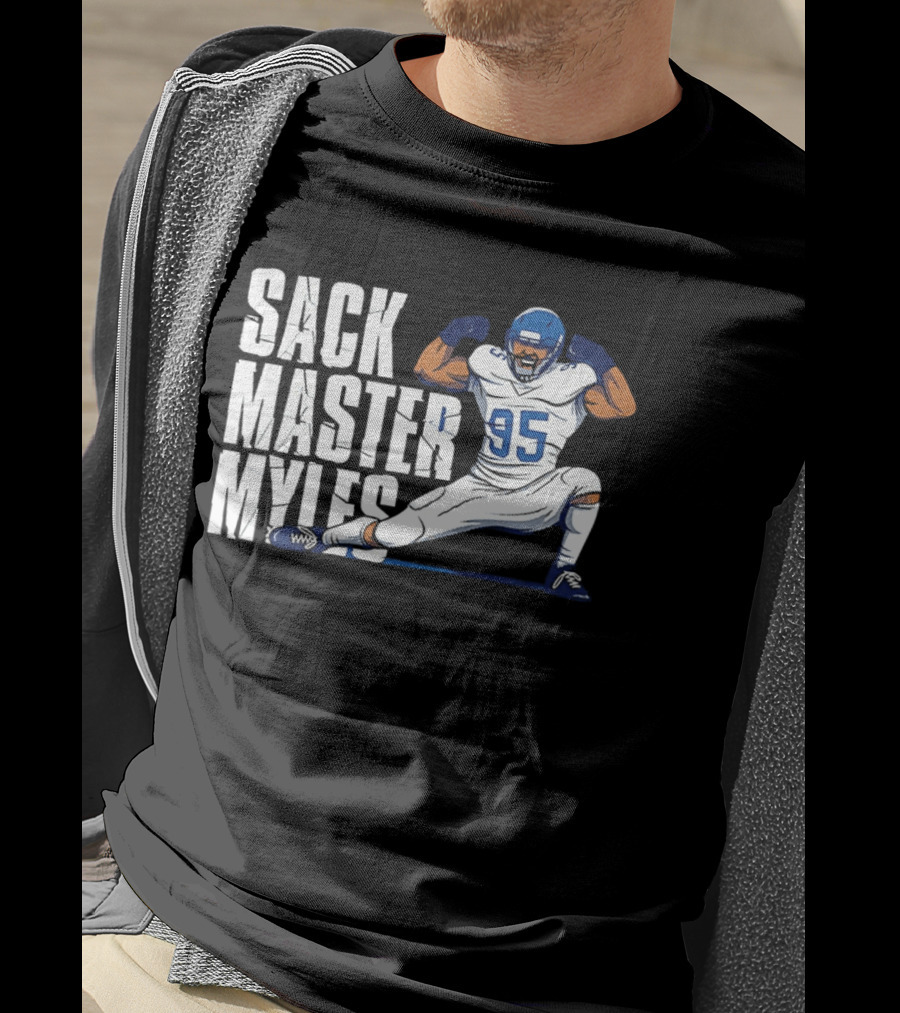 Sack Master Myles Garrett 95 Los Angeles Rams Football T-Shirt