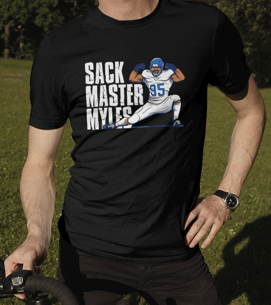 Sack Master Myles Garrett 95 Los Angeles Rams Football T-Shirt