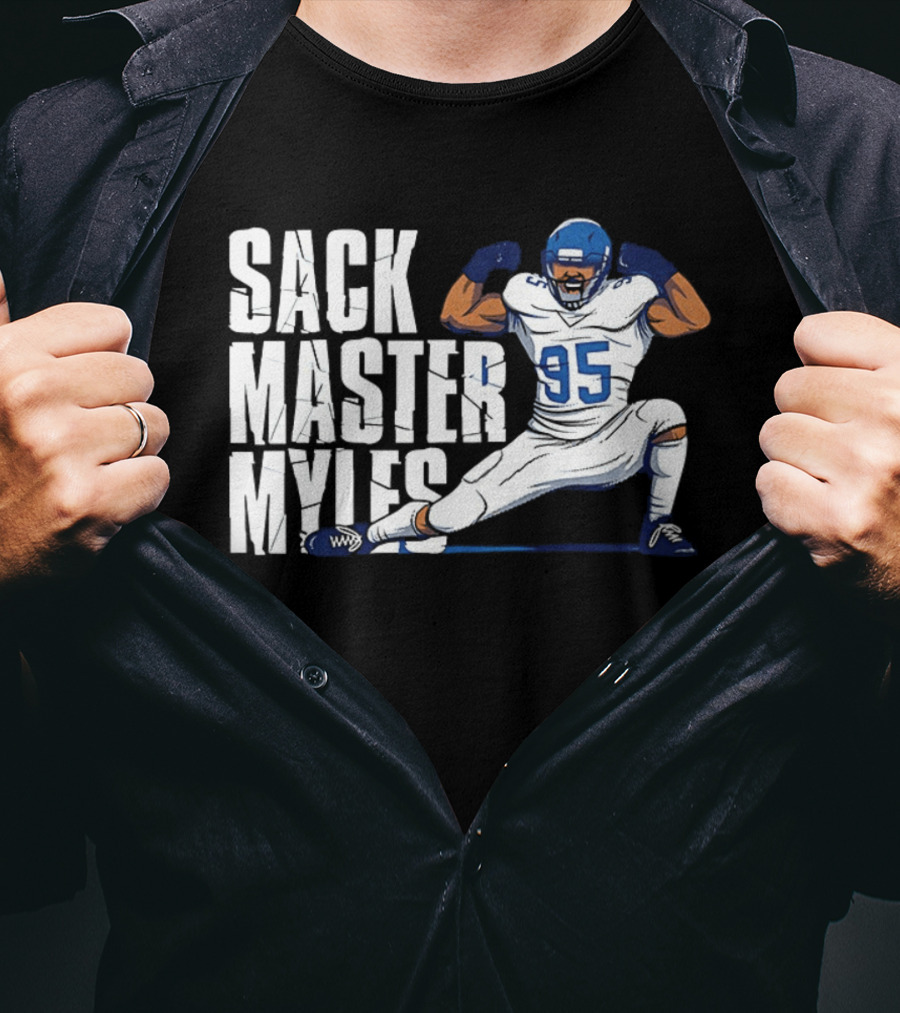 Sack Master Myles Garrett 95 Los Angeles Rams Football T-Shirt