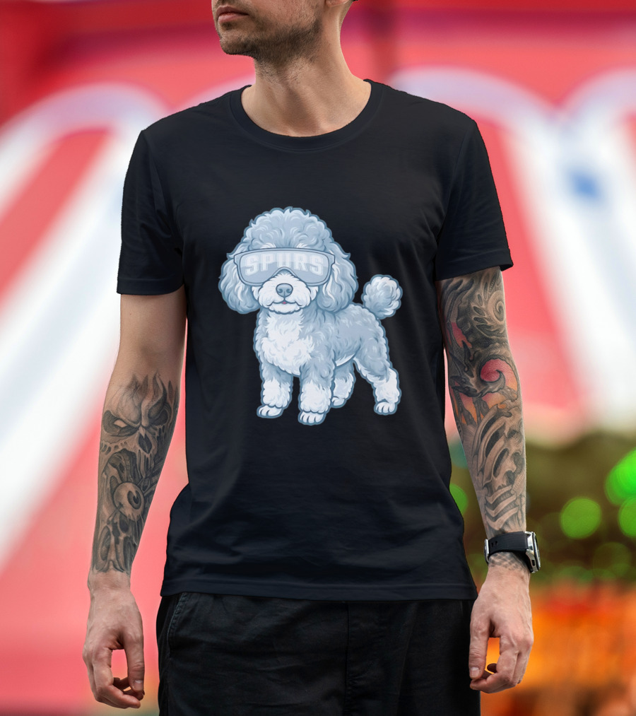 San Antonio Spurs Teacup Poodle With Goggles T-Shirt