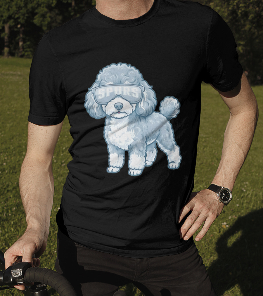 San Antonio Spurs Teacup Poodle With Goggles T-Shirt