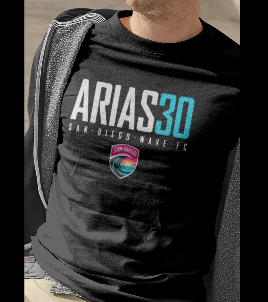 Arias 30 San Diego Wave FC Soccer NWSL Player Team Crest T-Shirt