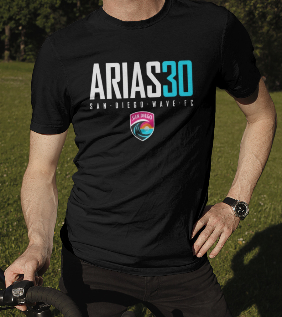 Arias 30 San Diego Wave FC Soccer NWSL Player Team Crest T-Shirt