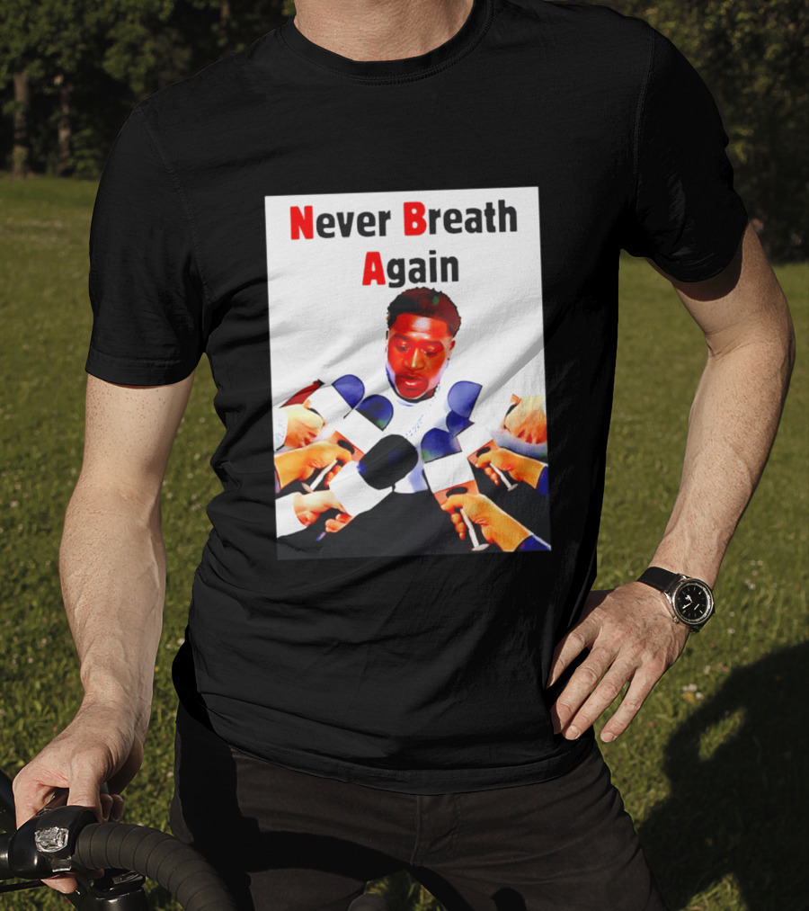 Never Breath Again George Floyd Microphones Press T-Shirt
