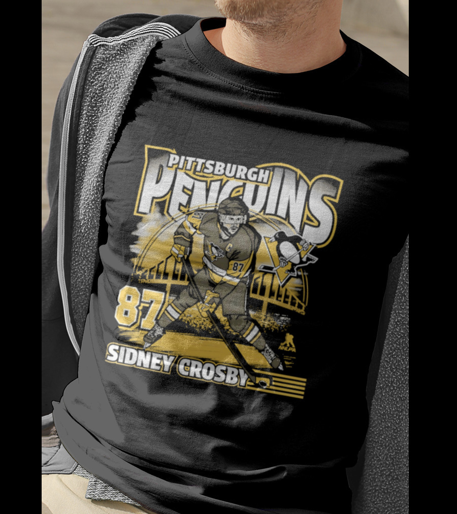 Sidney Crosby 87 Pittsburgh Penguins Player Bridge T-Shirt