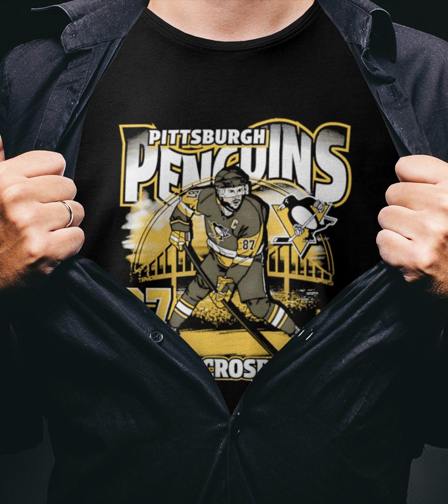 Sidney Crosby 87 Pittsburgh Penguins Player Bridge T-Shirt