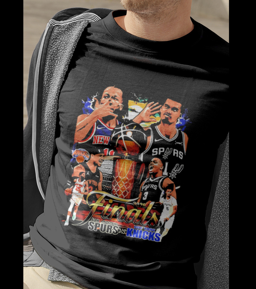 NY Knicks Finals Jalen Brunson Spurs Victor Wembanyama Basketball Matchup T-Shirt