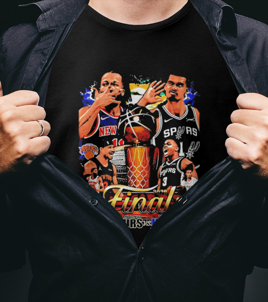 NY Knicks Finals Jalen Brunson Spurs Victor Wembanyama Basketball Matchup T-Shirt