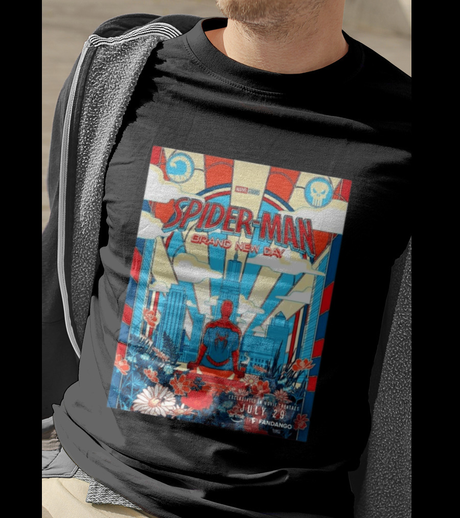 Spider Man Brand New Day Exclusive Movie Theaters July 29 Prime Fandango T-Shirt