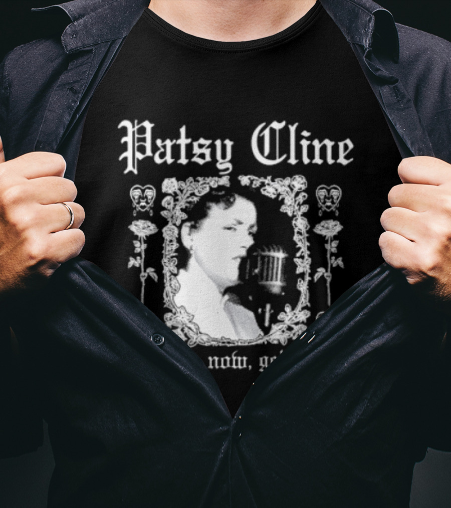 Patsy Cline Hurt Me Now Get It Over Vintage Style Floral Frame T-Shirt