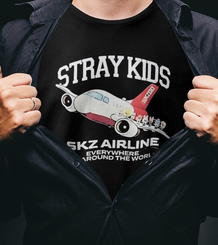 Stray Kids SKZ Airline Everywhere All Around The World T-Shirt