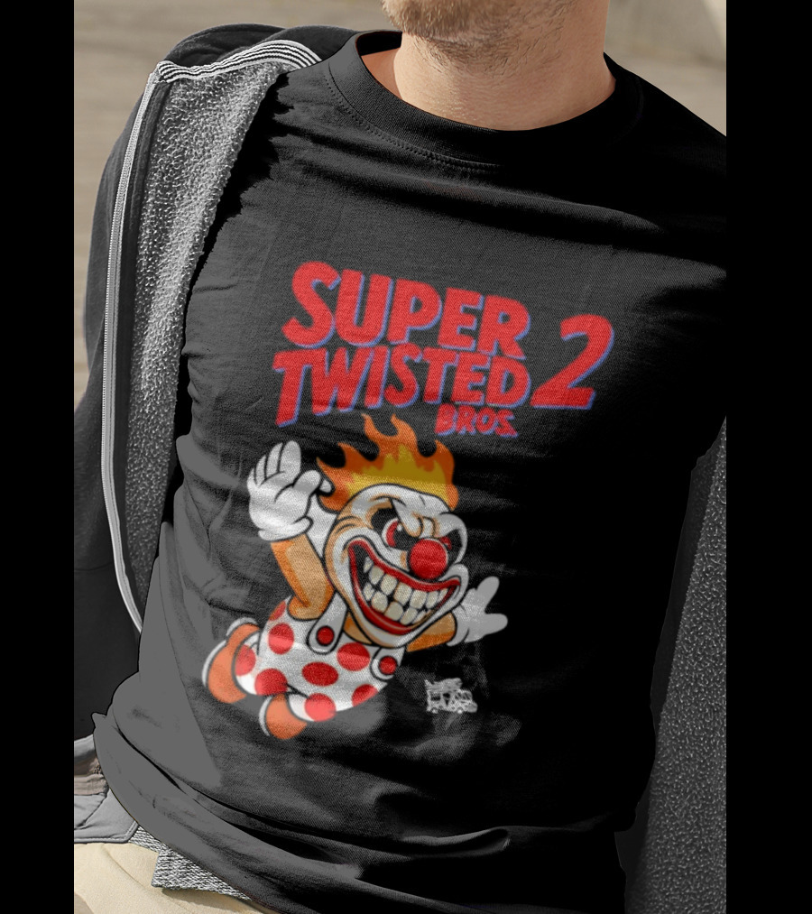 Super Twisted 2 Bros Sweet Tooth Twisted Metal Video Game Mashup T-Shirt