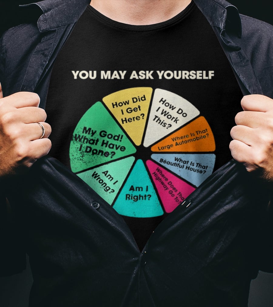 Talking Heads Pie Chart Lyrics You May Ask Yourself Once In A Lifetime T-Shirt