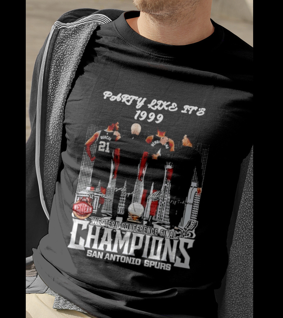 Party Like It's 1999 San Antonio Spurs Champions Tim Duncan Gregg Popovich Victor Wembanyama T-Shirt