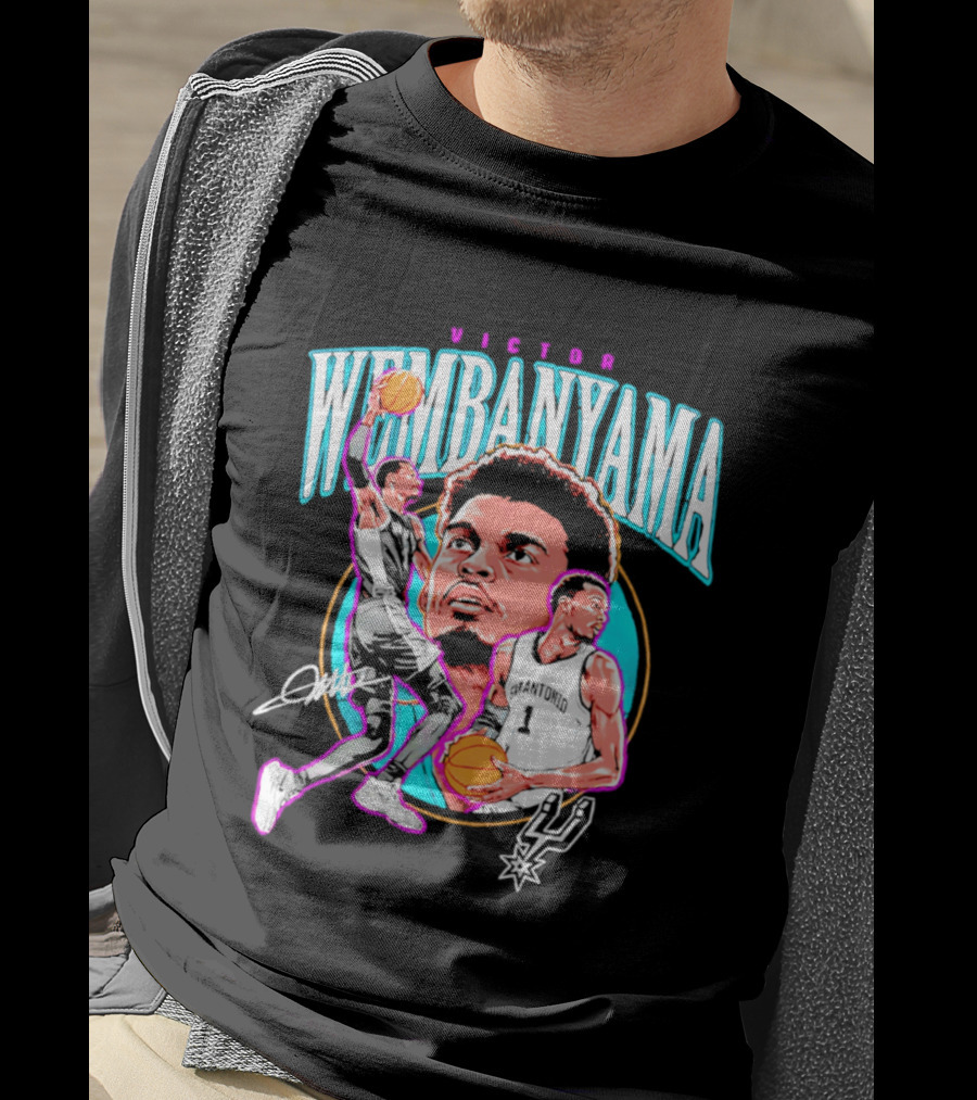 Victor Wembanyama San Antonio Spurs Basketball Player NBA Signature T-Shirt