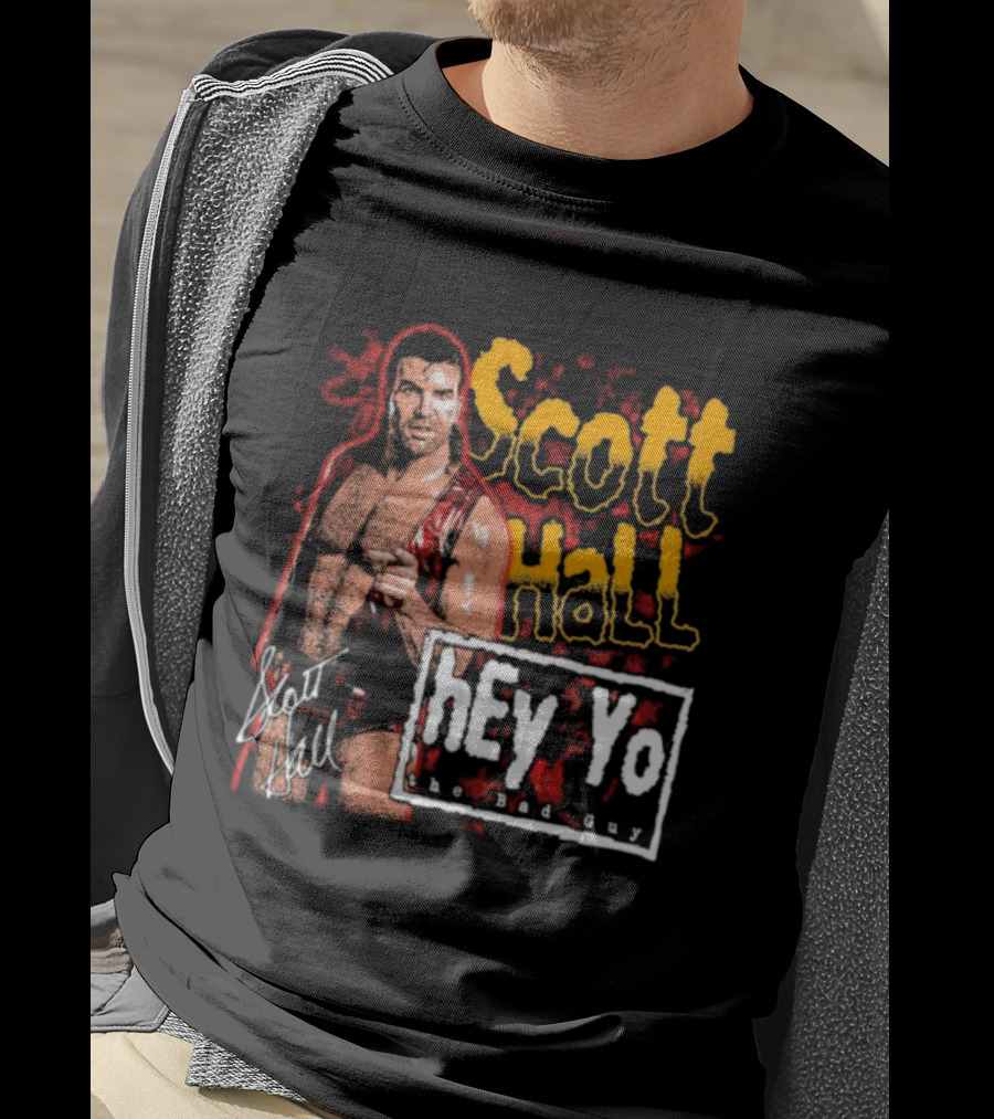 Scott Hall Hey Yo The Bad Guy Wrestling Legend WCW T-Shirt