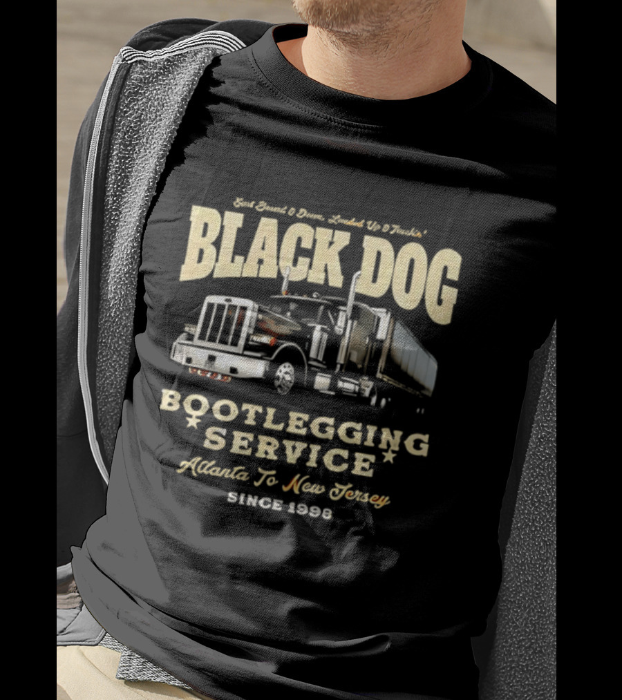 Black Dog Boot Service Atlanta To New Jersey Since 1998 Truck T-Shirt
