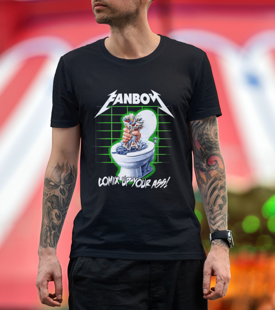 FANBOY Comix Up Your Ass Toilet Hand Print T-Shirt