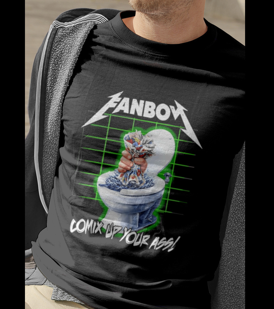 FANBOY Comix Up Your Ass Toilet Hand Print T-Shirt