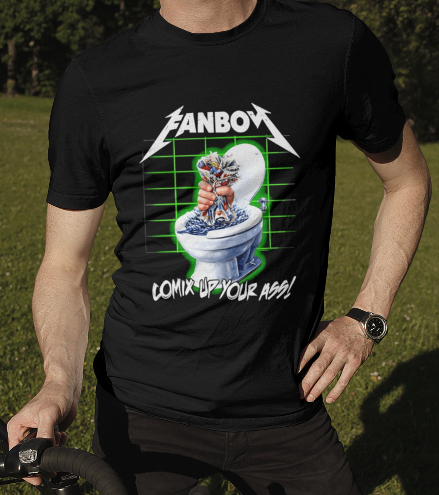 FANBOY Comix Up Your Ass Toilet Hand Print T-Shirt