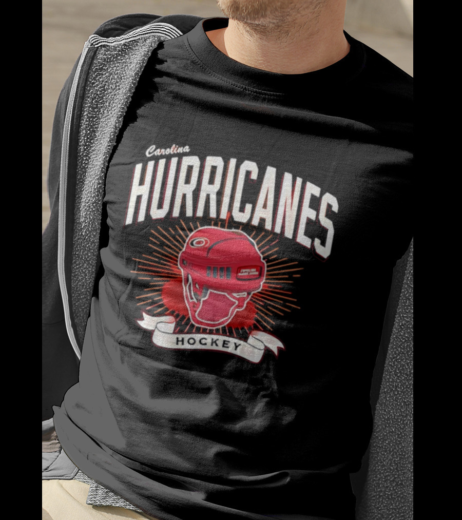 Carolina Hurricanes Red Helmet Hockey T-Shirt